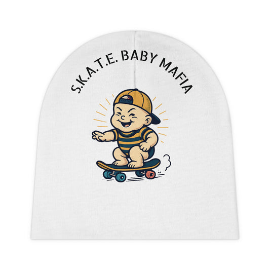 S.K.A.T.E. BABY Cool Baby Beanie, Fun Infant Hat, Trendy Baby Accessories, Unique Baby Gift, Baby Mafia Hat, Toddler Winter Wear