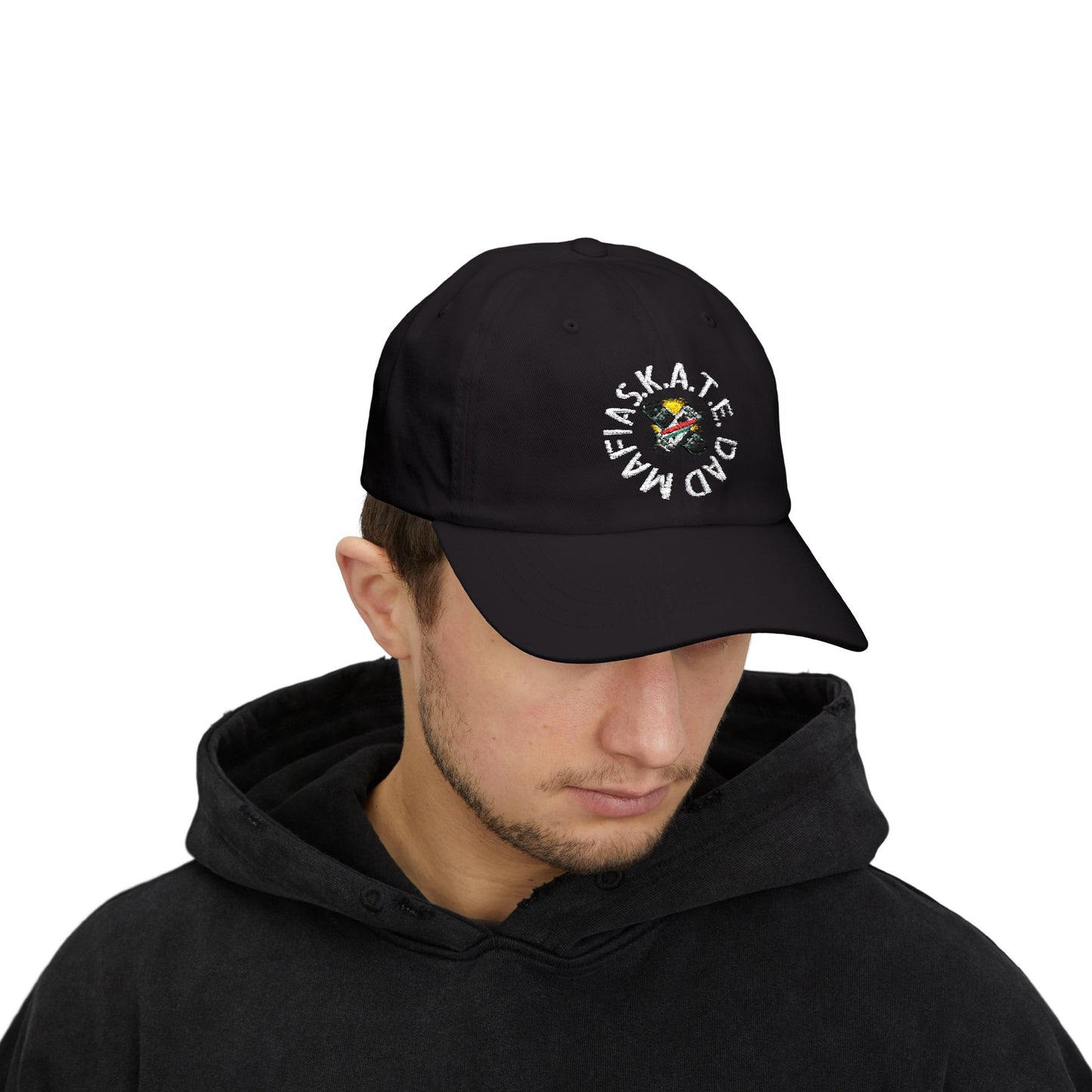 Skate Dad Mafia Cap with Fun Design, Casual Baseball Hat, Gift for Dads, Trendy Men's Cap, Outdoor Accessory