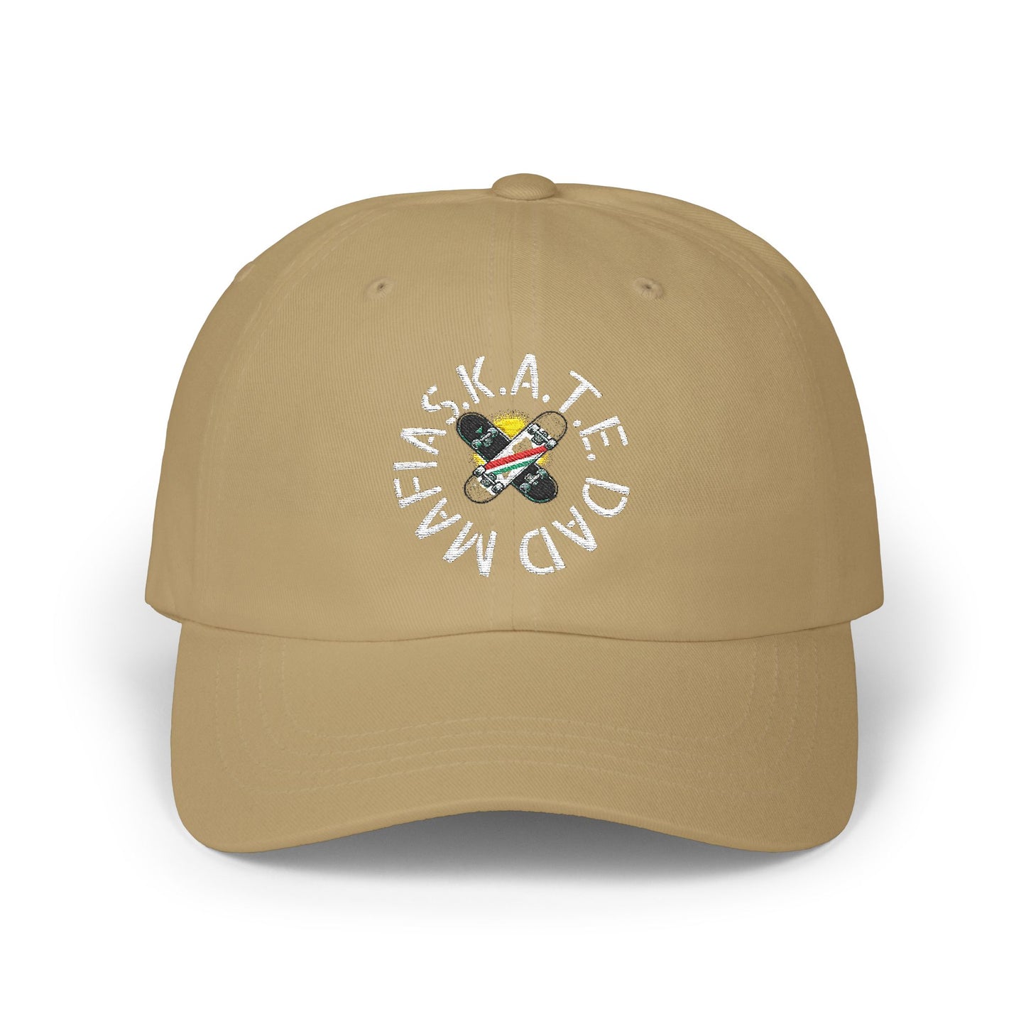 Skate Dad Mafia Cap with Fun Design, Casual Baseball Hat, Gift for Dads, Trendy Men's Cap, Outdoor Accessory