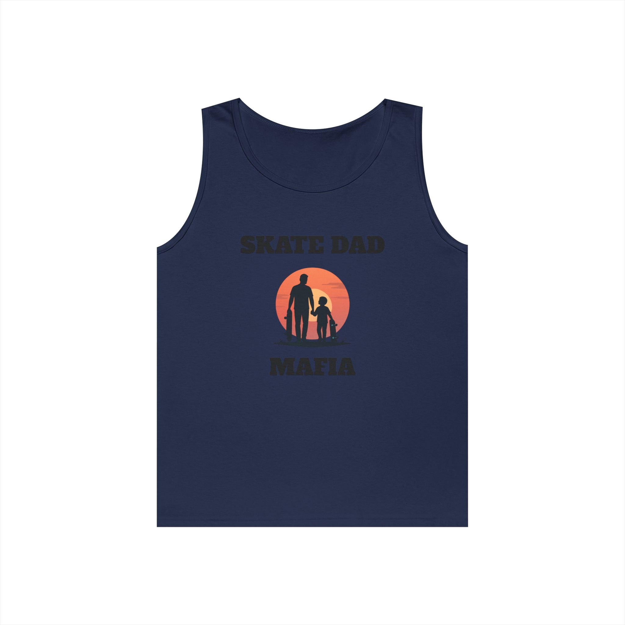 Skate Dad Mafia Tank Top — Father & Kids Skateboarding Sunset Tee
