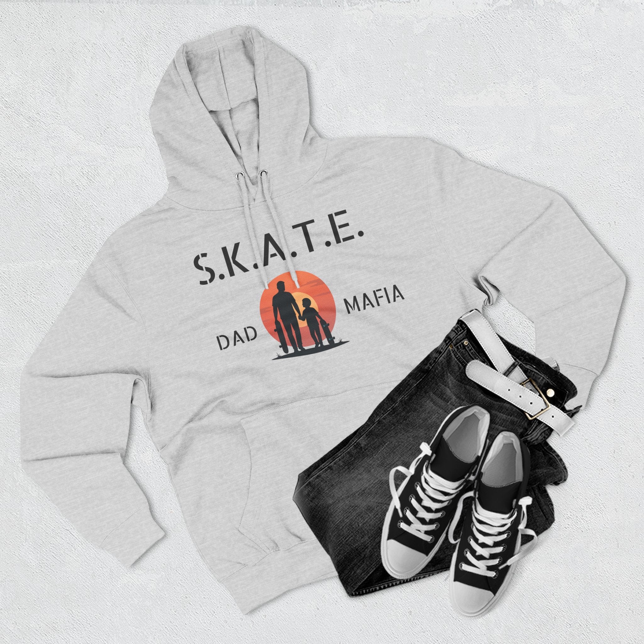 Skate Dad Hoodie – Supportive, Funny Gift for Skateboarding Parents, Perfect for Father's Day, Birthday, Casual Wear