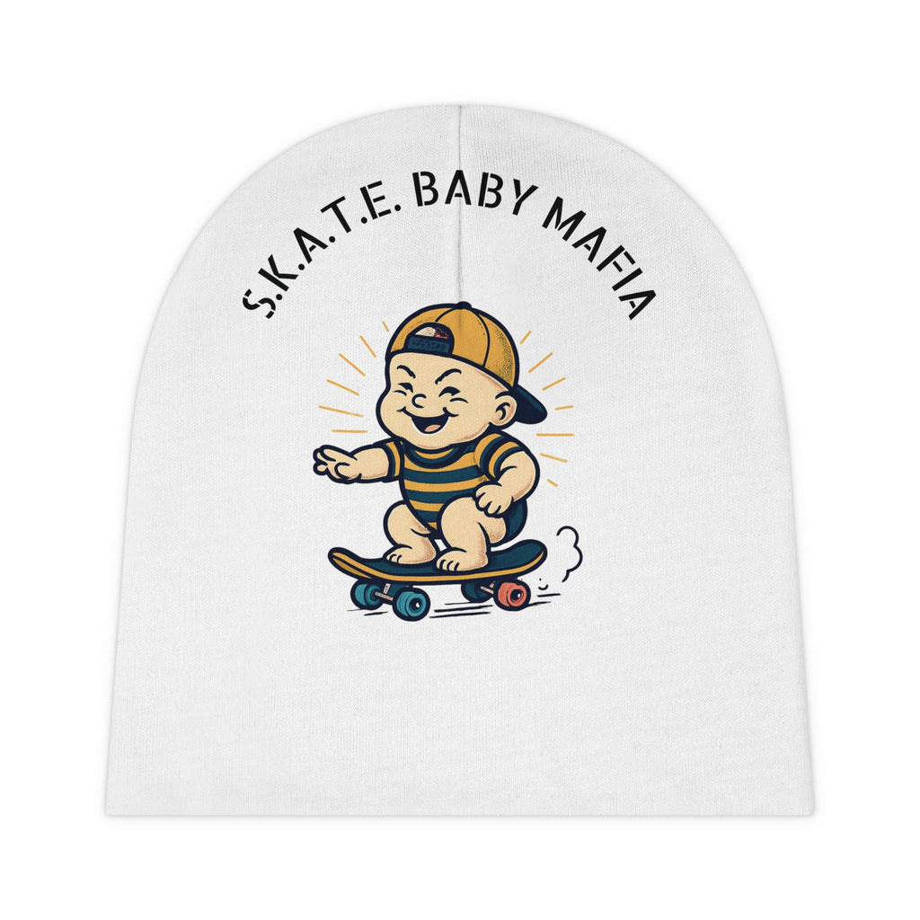 S.K.A.T.E. BABY Cool Baby Beanie, Fun Infant Hat, Trendy Baby Accessories, Unique Baby Gift, Baby Mafia Hat, Toddler Winter Wear
