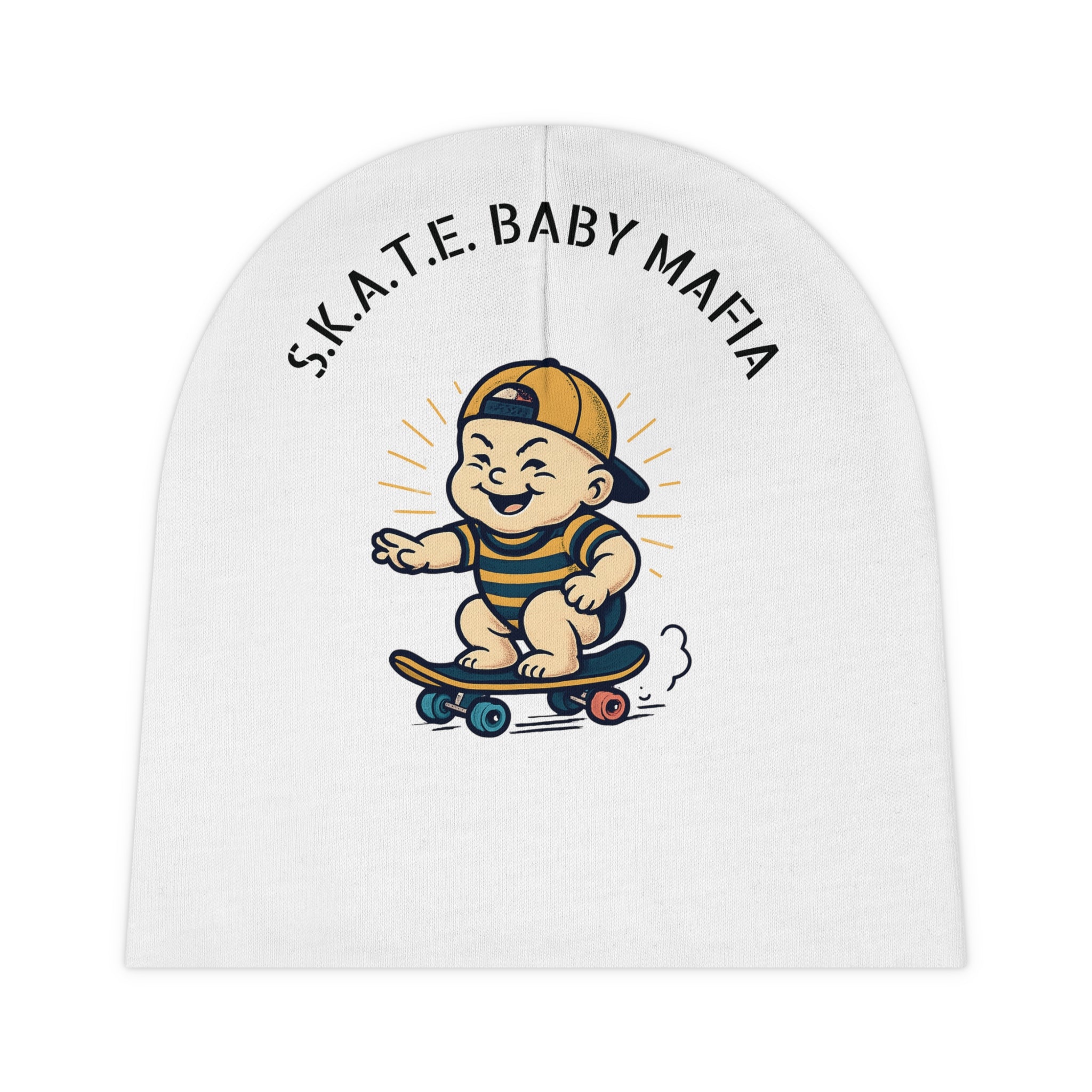 S.K.A.T.E. BABY Cool Baby Beanie, Fun Infant Hat, Trendy Baby Accessories, Unique Baby Gift, Baby Mafia Hat, Toddler Winter Wear