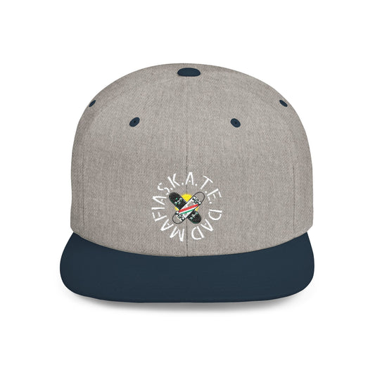 S.K.A.T.E DAD MAFIA Camo Flat Bill Snapback, Trendy Baseball Cap, Outdoor Headwear, Streetwear Accessory, Gift for Him