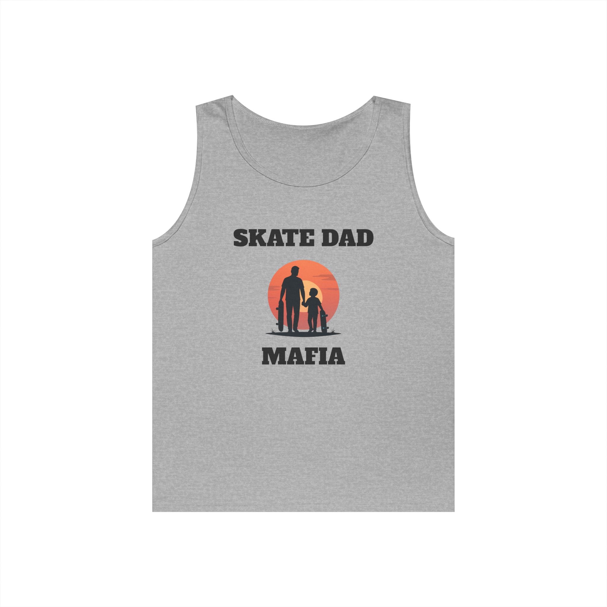 Skate Dad Mafia Tank Top — Father & Kids Skateboarding Sunset Tee