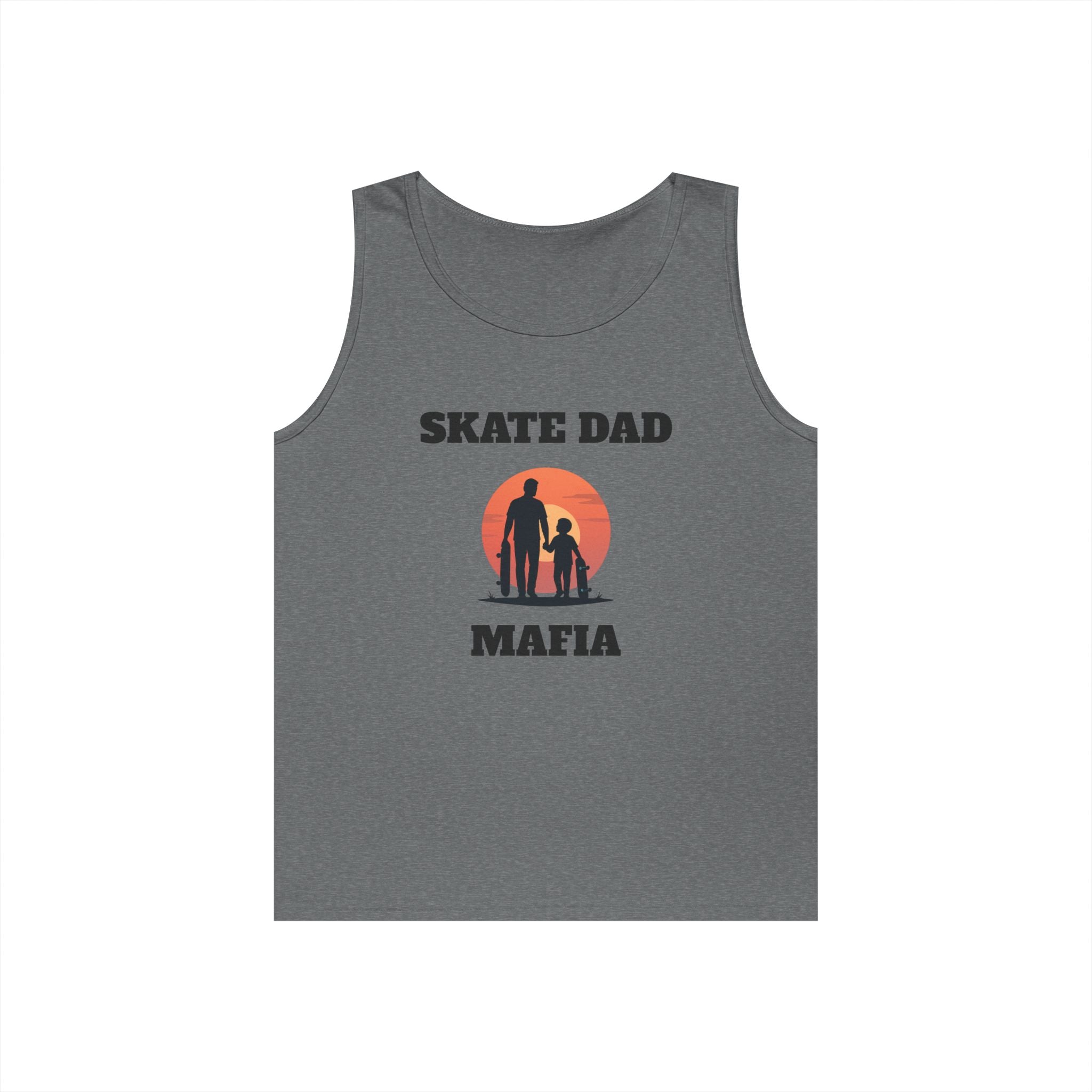 Skate Dad Mafia Tank Top — Father & Kids Skateboarding Sunset Tee