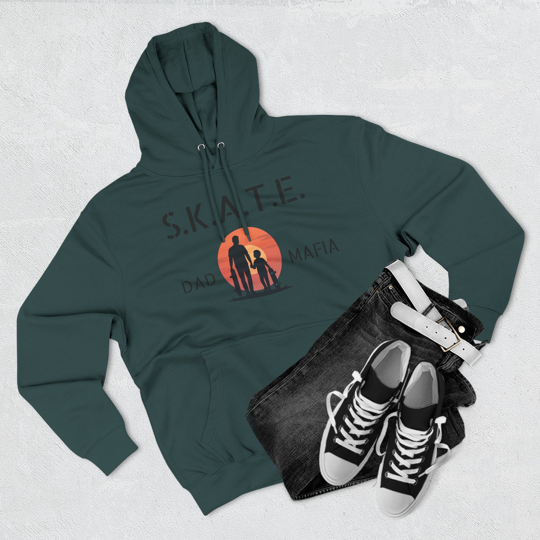 Skate Dad Hoodie – Supportive, Funny Gift for Skateboarding Parents, Perfect for Father's Day, Birthday, Casual Wear
