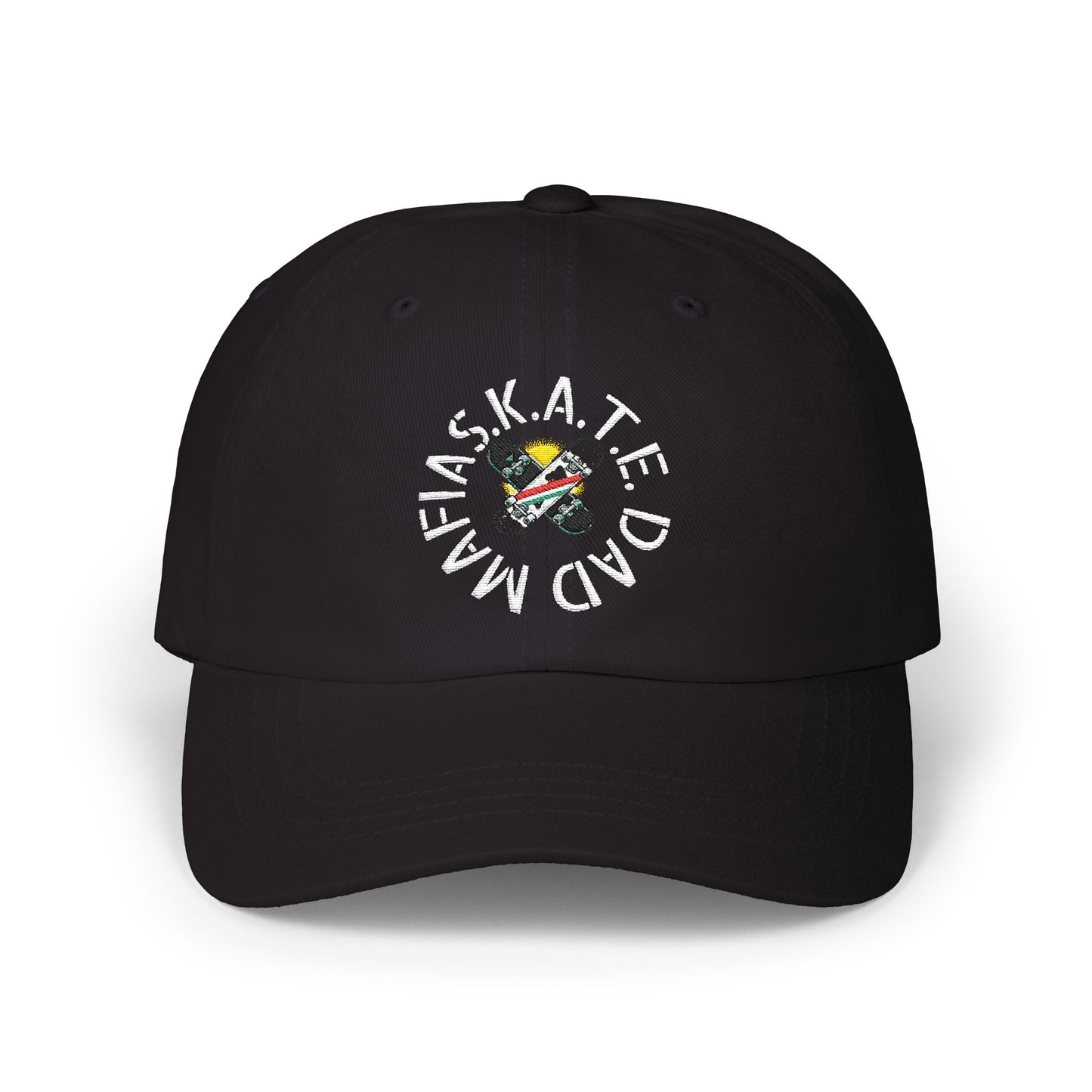 Skate Dad Mafia Cap with Fun Design, Casual Baseball Hat, Gift for Dads, Trendy Men's Cap, Outdoor Accessory