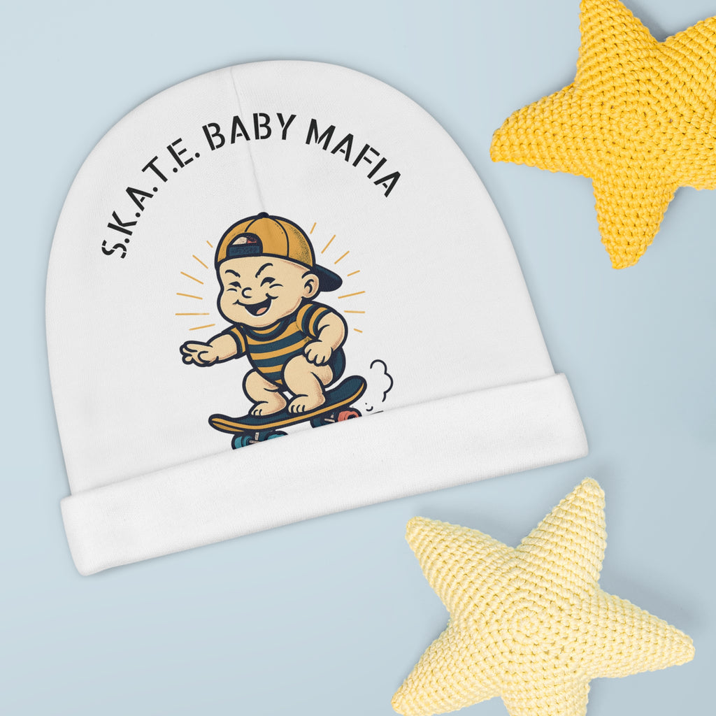 S.K.A.T.E. BABY Cool Baby Beanie, Fun Infant Hat, Trendy Baby Accessories, Unique Baby Gift, Baby Mafia Hat, Toddler Winter Wear