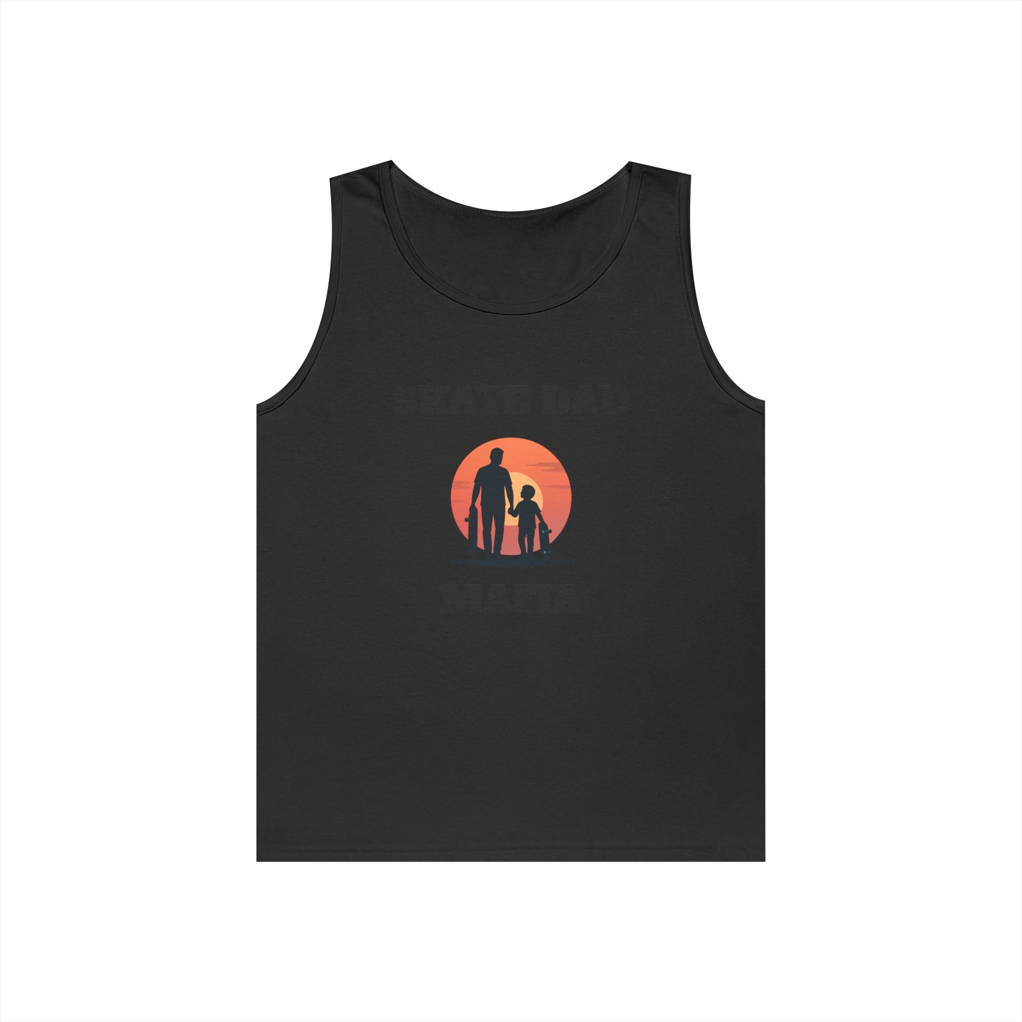 Skate Dad Mafia Tank Top — Father & Kids Skateboarding Sunset Tee