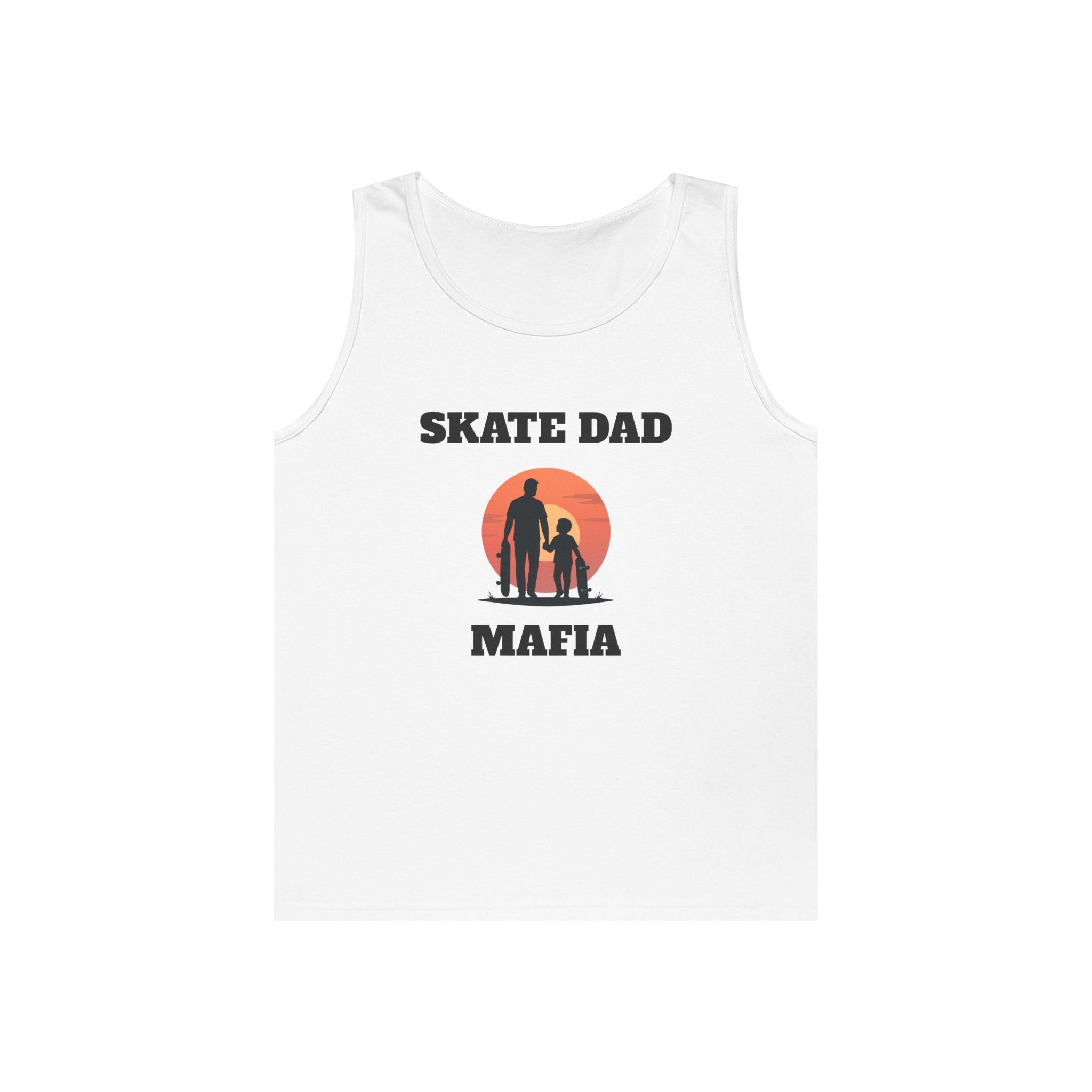 Skate Dad Mafia Tank Top — Father & Kids Skateboarding Sunset Tee