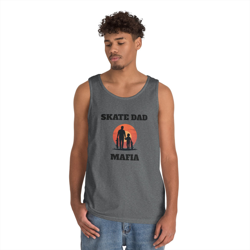Skate Dad Mafia Tank Top — Father & Kids Skateboarding Sunset Tee