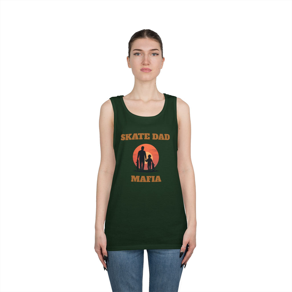 Skate Dad Mafia Tank Top — Father & Kids Skateboarding Sunset Tee