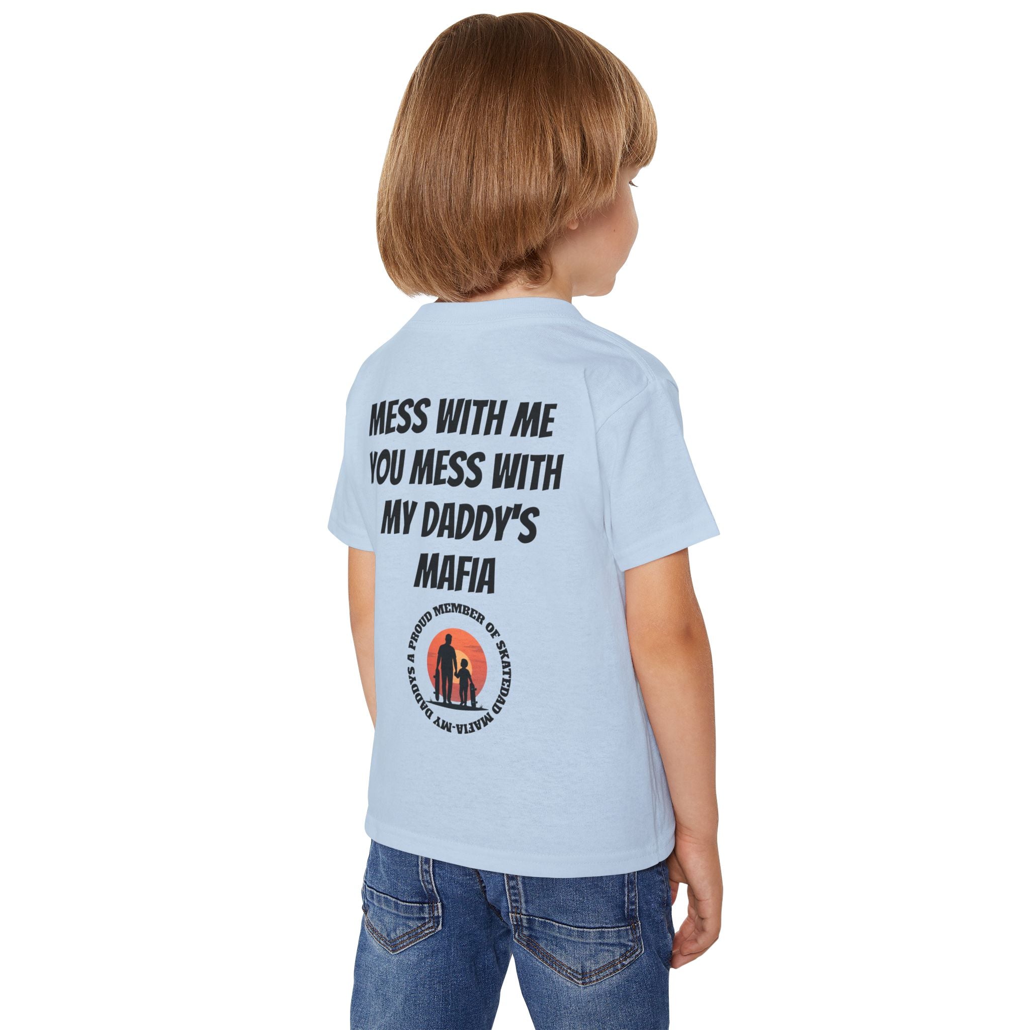Toddler T‑Shirt — “Skate Kid Mafia” Cute Skate Dad Protection Tee