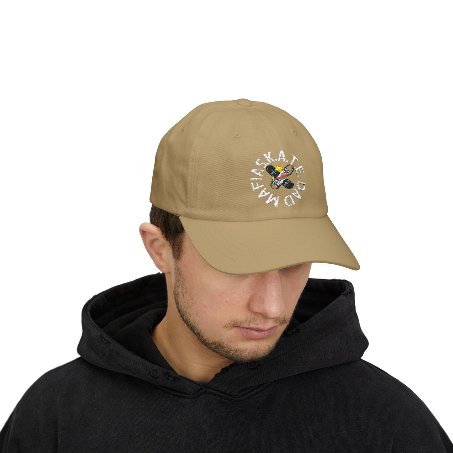 Skate Dad Mafia Cap with Fun Design, Casual Baseball Hat, Gift for Dads, Trendy Men's Cap, Outdoor Accessory