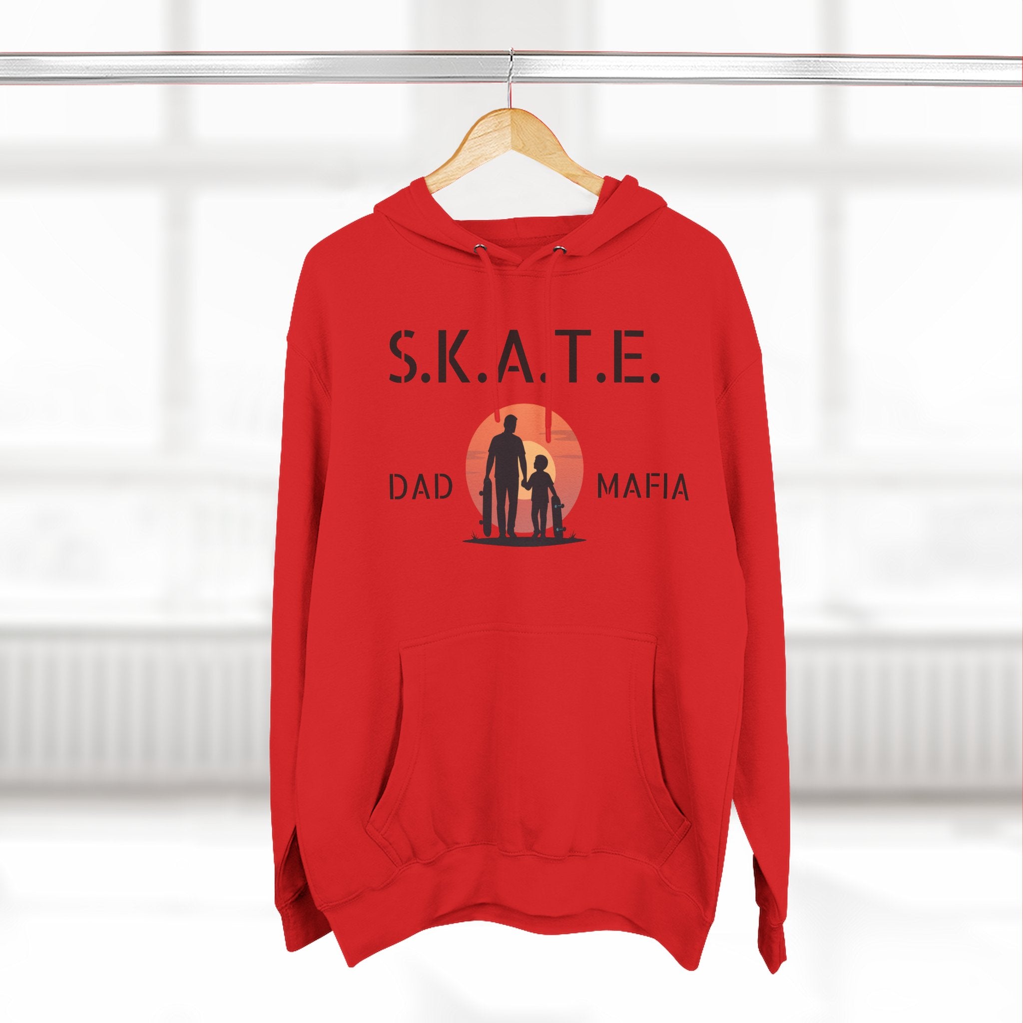 Skate Dad Hoodie – Supportive, Funny Gift for Skateboarding Parents, Perfect for Father's Day, Birthday, Casual Wear
