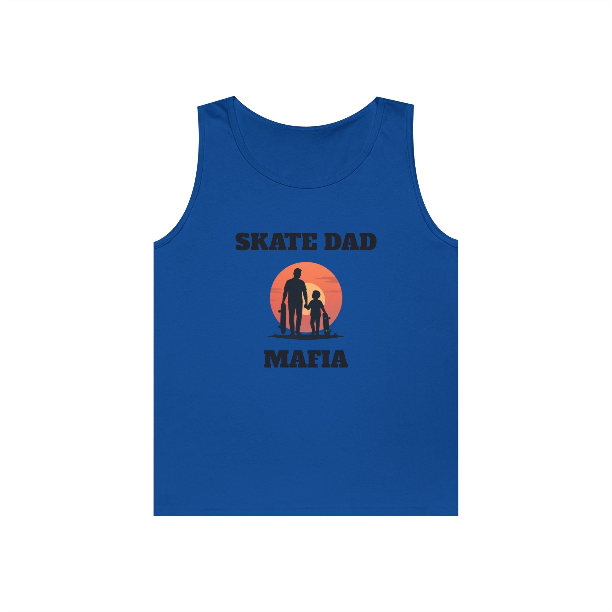 Skate Dad Mafia Tank Top — Father & Kids Skateboarding Sunset Tee