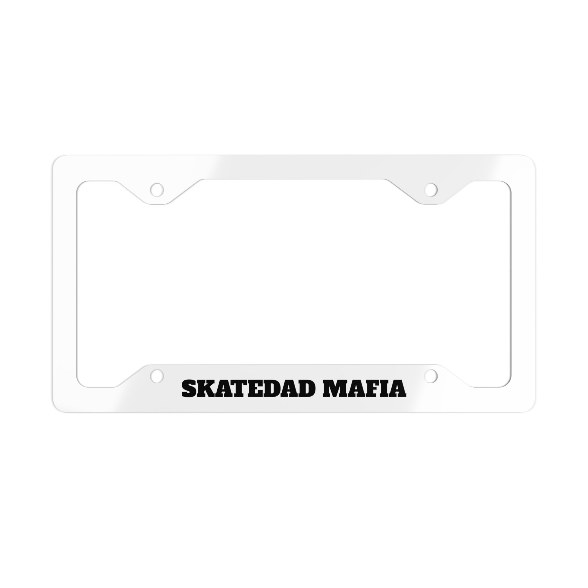 SkateDad Mafia Metal License Plate Frame — Stainless Steel Car Tag Holder