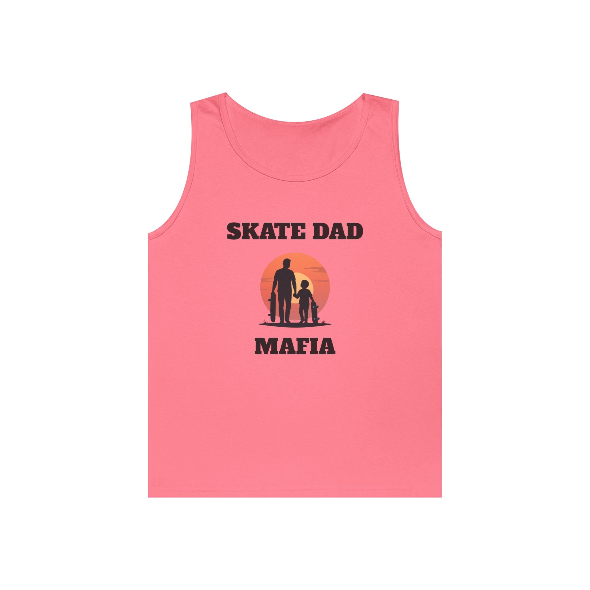 Skate Dad Mafia Tank Top — Father & Kids Skateboarding Sunset Tee