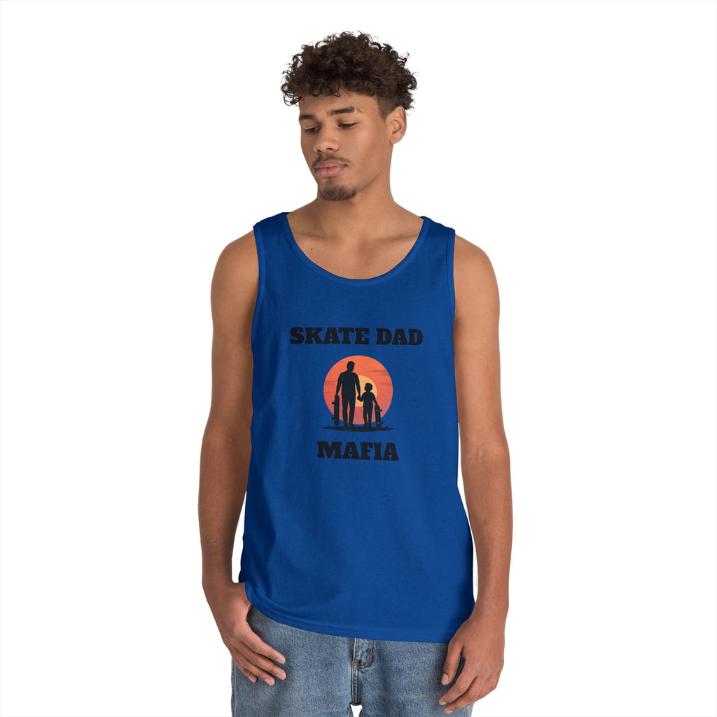 Skate Dad Mafia Tank Top — Father & Kids Skateboarding Sunset Tee