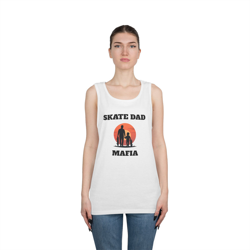 Skate Dad Mafia Tank Top — Father & Kids Skateboarding Sunset Tee