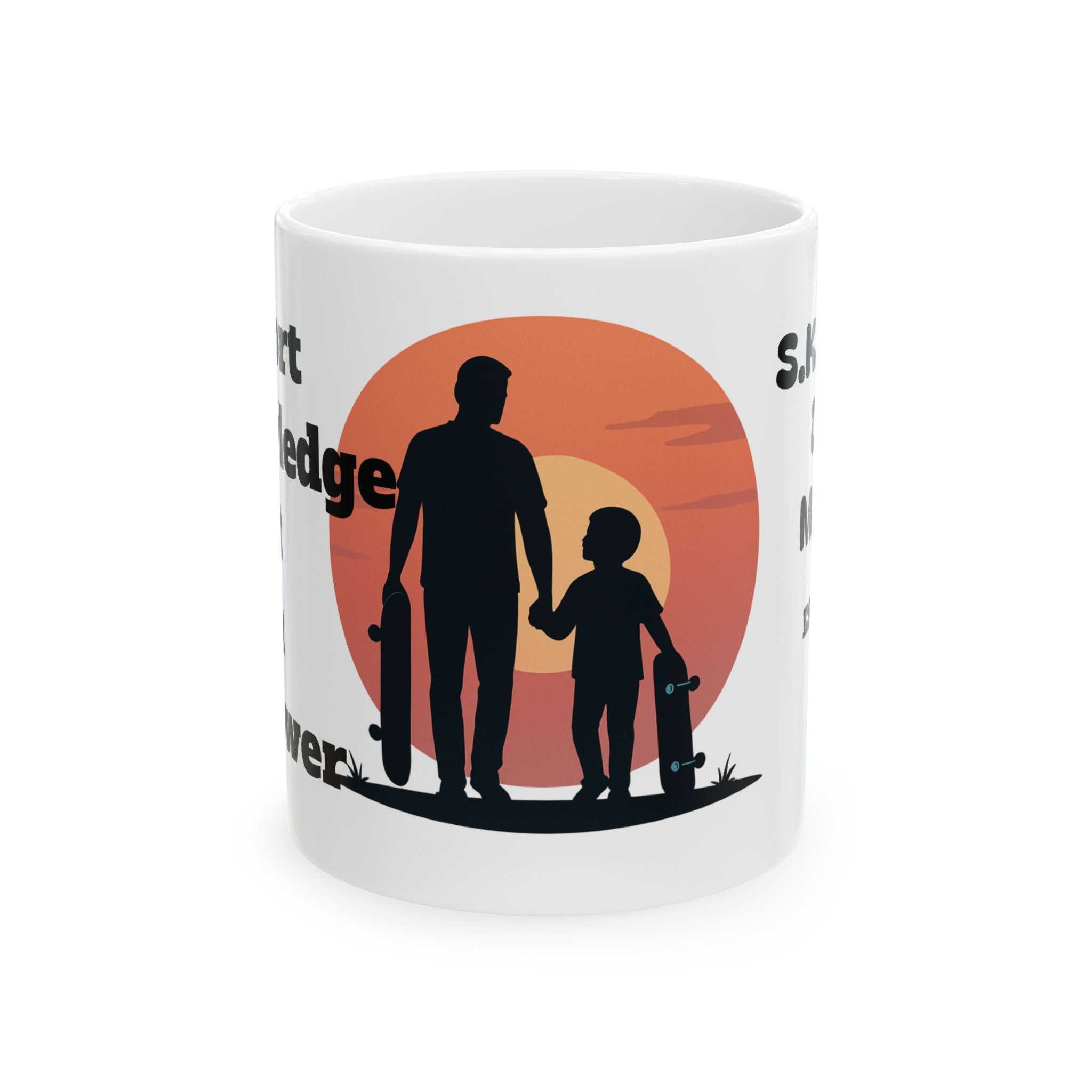 SKATE DAD MAFIA Father-Son Skater Quote Ceramic Mug, Perfect Gift for Dads, Skateboarding Lovers, Father's Day, Special Occasions, Unique Coffee Cup