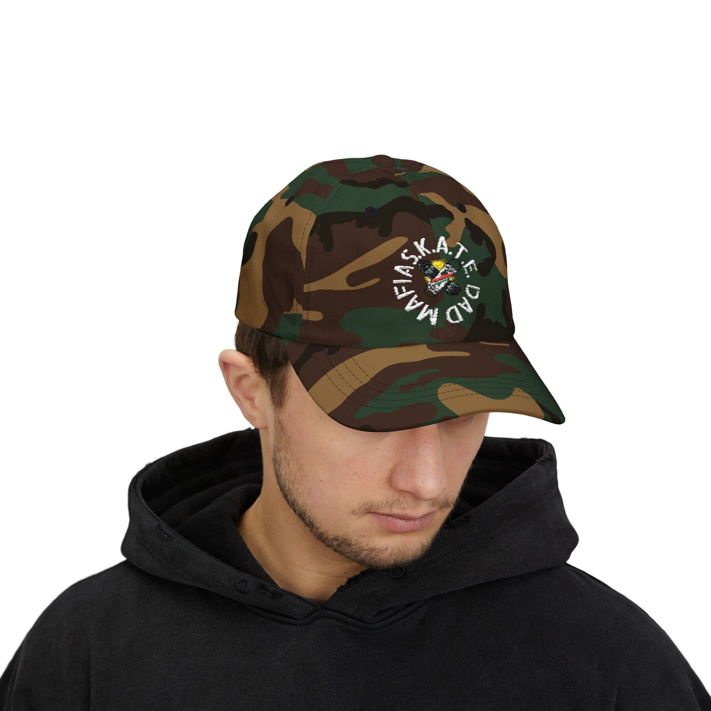 Skate Dad Mafia Cap with Fun Design, Casual Baseball Hat, Gift for Dads, Trendy Men's Cap, Outdoor Accessory