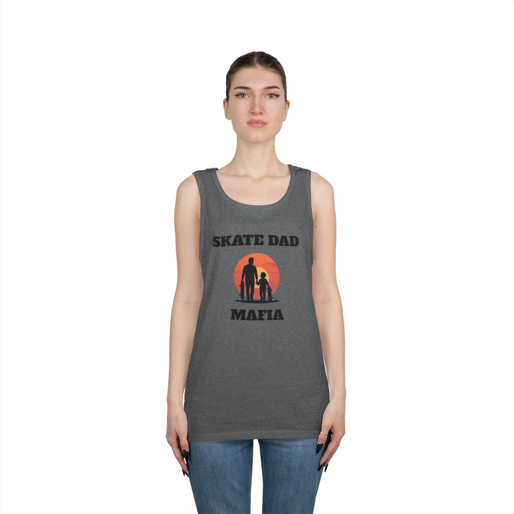 Skate Dad Mafia Tank Top — Father & Kids Skateboarding Sunset Tee