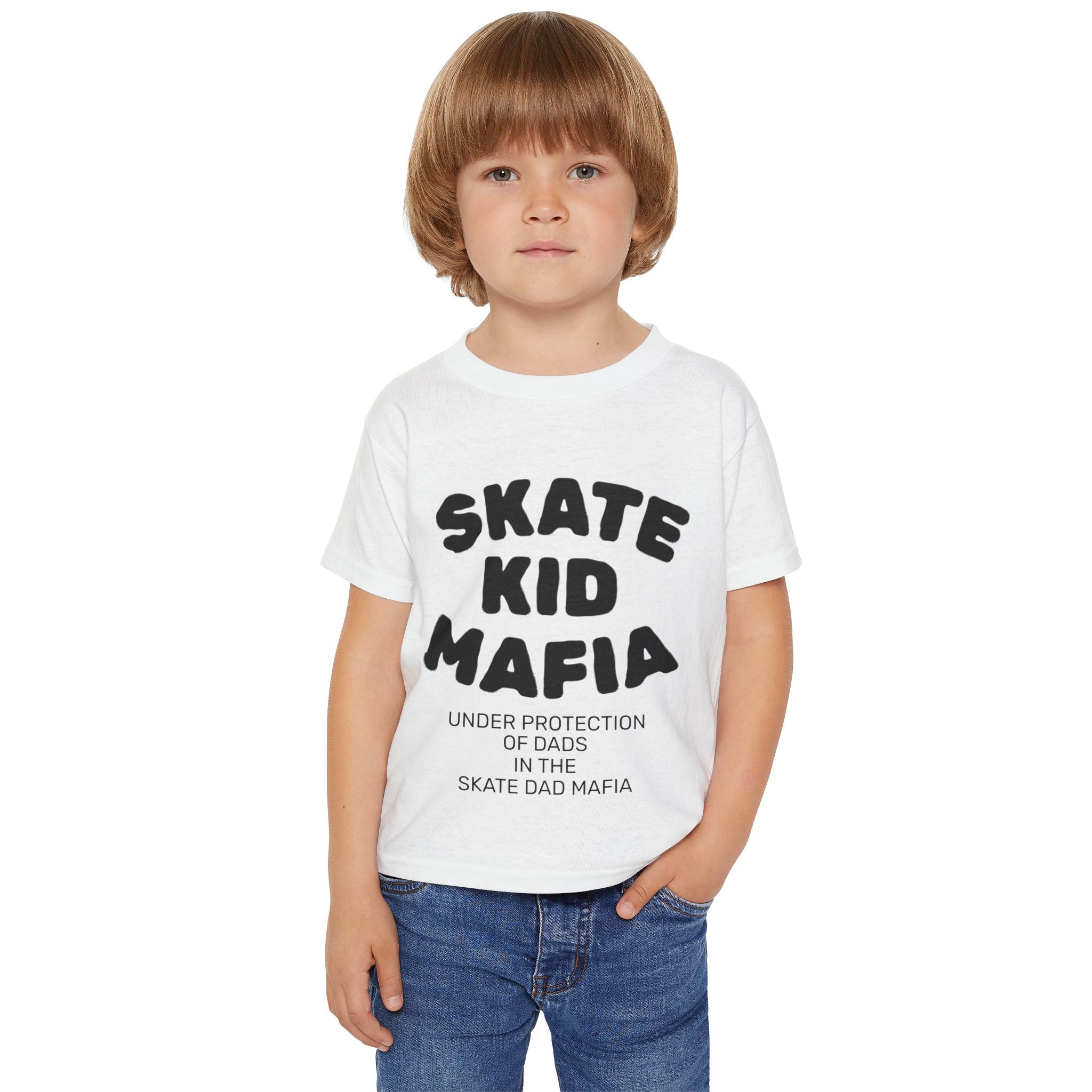 Toddler T‑Shirt — “Skate Kid Mafia” Cute Skate Dad Protection Tee