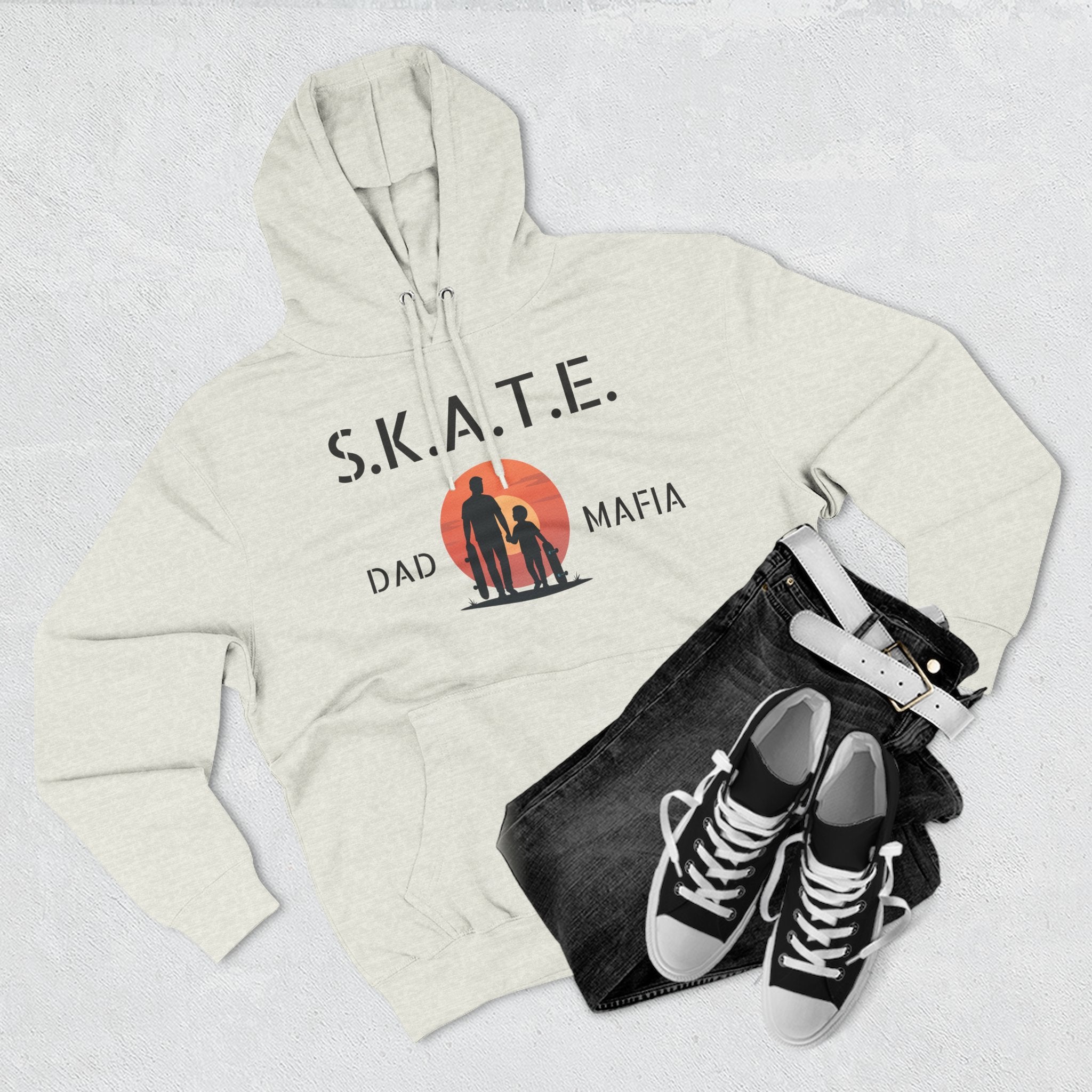 Skate Dad Hoodie – Supportive, Funny Gift for Skateboarding Parents, Perfect for Father's Day, Birthday, Casual Wear
