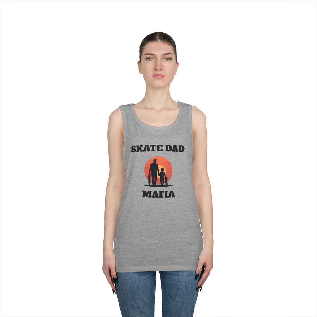 Skate Dad Mafia Tank Top — Father & Kids Skateboarding Sunset Tee